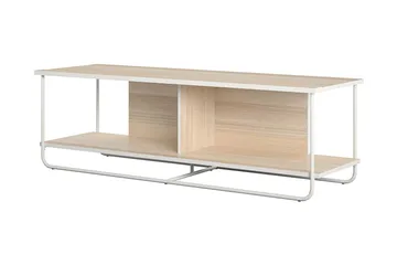 Nadzeya Gulvstående TV-benk 152,9 cm med Oppbevaring i Tre med Metallramme - Beige - Møbler - TV- & Mediamøbler - TV benk & mediabenk