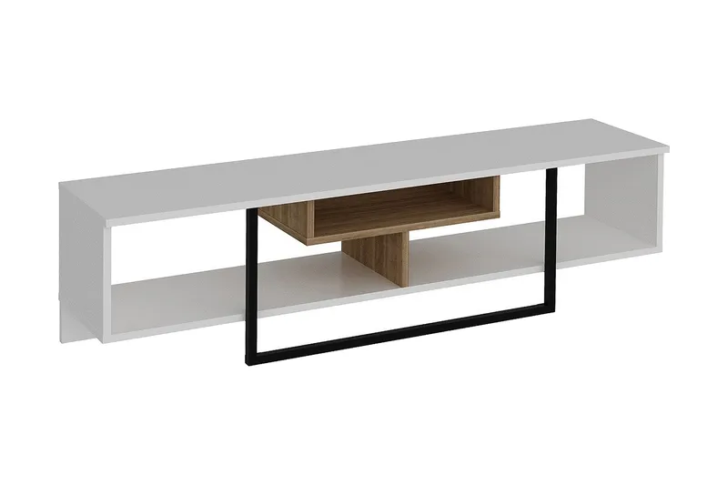 Naftali TV-benk 149 cm, Hvit/Svart