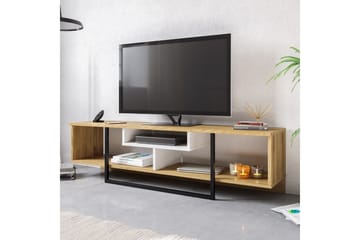 Naftali TV-benk 149 cm - Hvit/Svart/Eik - Møbler - TV- & Mediamøbler - TV benk & mediabenk