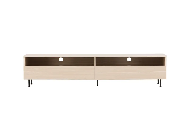 Navarra Gulvstående TV-benk 180 cm med Oppbevaring i Malt Tre, Beige