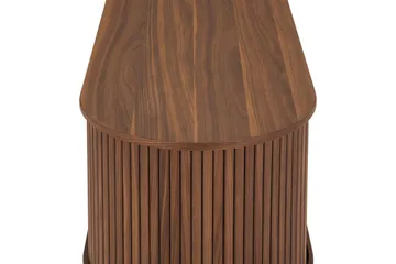 Noira Oval TV-benk Valnøtt 150x45 cm Ribbet - Mørkebrunt / Brunt Tre - Møbler - TV- & Mediamøbler - TV benk & mediabenk