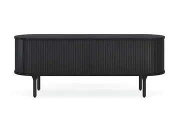 Noira TV-benk med Oppbevaring 150x45 cm - Svart / Eik / Ribbet - Møbler - TV- & Mediamøbler - TV benk & mediabenk