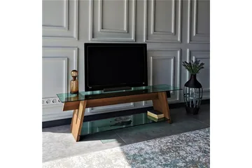 Noralee TV-benk 158 cm - Valnøtt/Grønn - Møbler - TV- & Mediamøbler - TV benk & mediabenk