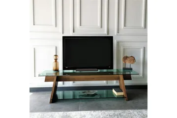 Noralee TV-benk 158 cm - Valnøtt/Grønn - Møbler - TV- & Mediamøbler - TV benk & mediabenk