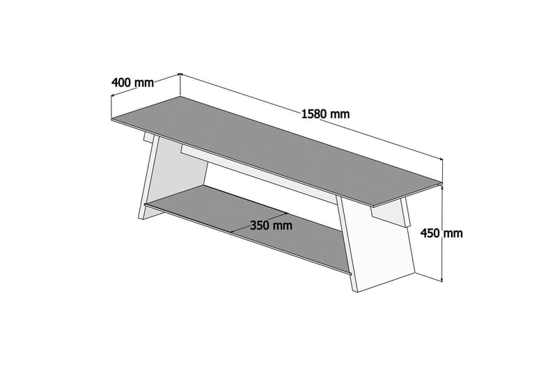 Noralee TV-benk 158 cm - Valnøtt/Grønn - Møbler - TV- & Mediamøbler - TV benk & mediabenk
