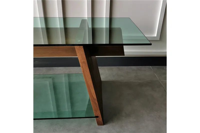 Noralee TV-benk 158 cm - Valnøtt/Grønn - Møbler - TV- & Mediamøbler - TV benk & mediabenk