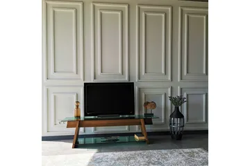 Noralee TV-benk 158 cm - Valnøtt/Grønn - Møbler - TV- & Mediamøbler - TV benk & mediabenk