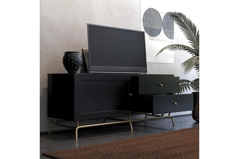 Nova TV-benk 150x50 cm Svart - CosmoLiving - Møbler - TV- & Mediamøbler - TV benk & mediabenk