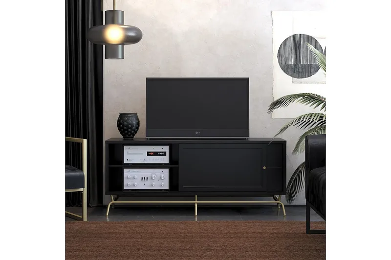 Nova TV-benk 150x50 cm Svart - CosmoLiving - Møbler - TV- & Mediamøbler - TV benk & mediabenk