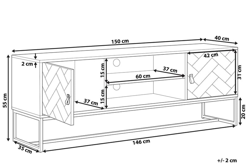 Nueva TV-benk 150x40 cm - tre/natur - Møbler - TV- & Mediamøbler - TV benk & mediabenk