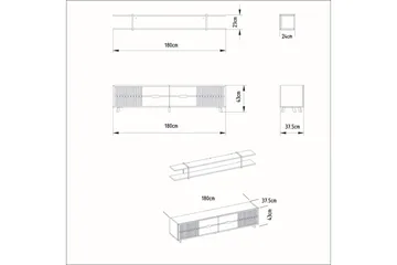 Ocotla TV-benk 179,8 cm - Hvit - Møbler - TV- & Mediamøbler - TV benk & mediabenk
