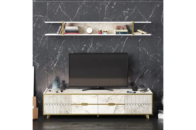 Ocotla TV-benk 179,8 cm - Hvit - Møbler - TV- & Mediamøbler - TV benk & mediabenk