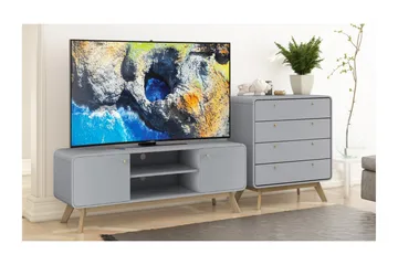 Olivet Tv-benk 140 cm - Grå - Møbler - TV- & Mediamøbler - TV benk & mediabenk