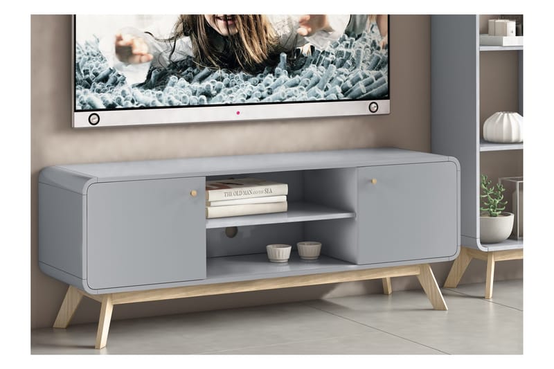 Olivet Tv-benk 140 cm - Grå - Møbler - TV- & Mediamøbler - TV benk & mediabenk