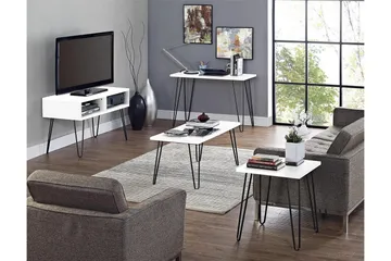 Owen TV-benk 107x50 cm Hvit - Dorel Home - Møbler - TV- & Mediamøbler - TV benk & mediabenk