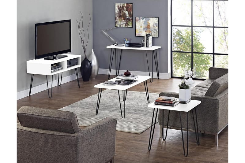 Owen TV-benk 107x50 cm Hvit - Dorel Home - Møbler - TV- & Mediamøbler - TV benk & mediabenk