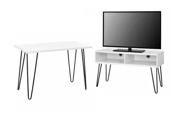 Owen TV-benk 107x50 cm Hvit - Dorel Home - Møbler - TV- & Mediamøbler - TV benk & mediabenk