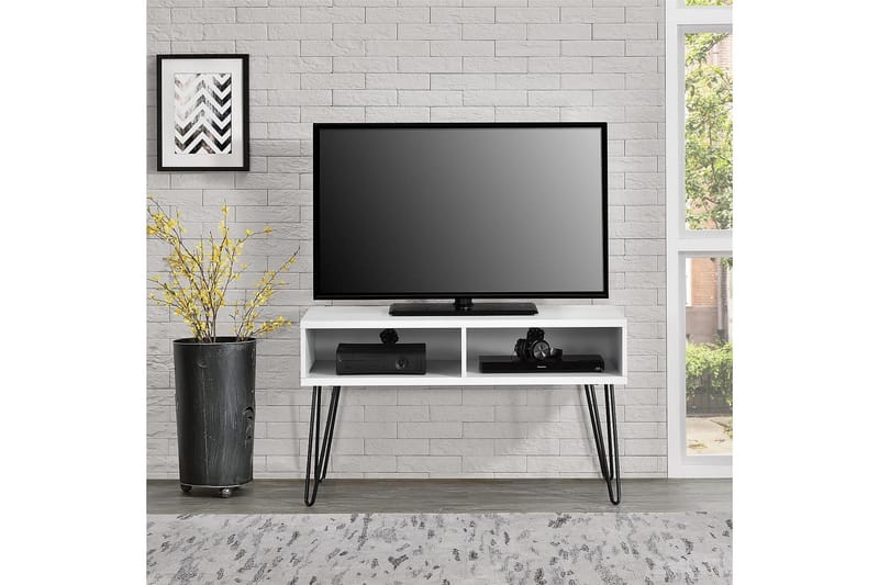 Owen TV-benk 107x50 cm Hvit - Dorel Home - Møbler - TV- & Mediamøbler - TV benk & mediabenk