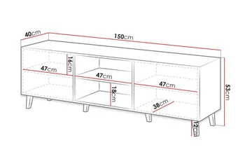 Pafos Tv-benk 40x52x150 cm - Svart - Møbler - TV- & Mediamøbler - TV benk & mediabenk