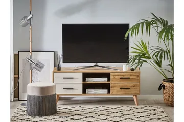 Poblat Gulvstående TV-benk 120 cm med Oppbevaring i Bøk - Eikebrun - Møbler - TV- & Mediamøbler - TV benk & mediabenk