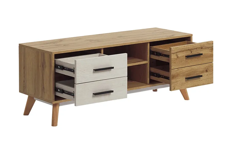 Poblat TV-Benk 120 cm - Hvit - Møbler - TV- & Mediamøbler - TV benk & mediabenk