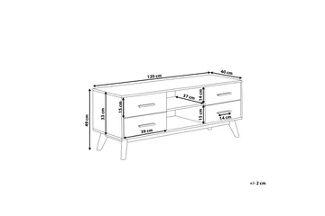 Poblat TV-Benk 120 cm - Hvit - Møbler - TV- & Mediamøbler - TV benk & mediabenk