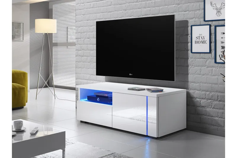 Portvasgo TV-Benk 100 cm - Hvit - Møbler - TV- & Mediamøbler - TV benk & mediabenk