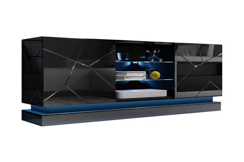 Qiu Tv-benk 160 cm, Svart