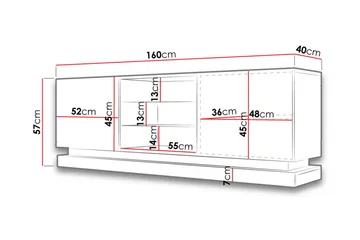 Qiu Tv-benk 160 cm - Svart - Møbler - TV- & Mediamøbler - TV benk & mediabenk