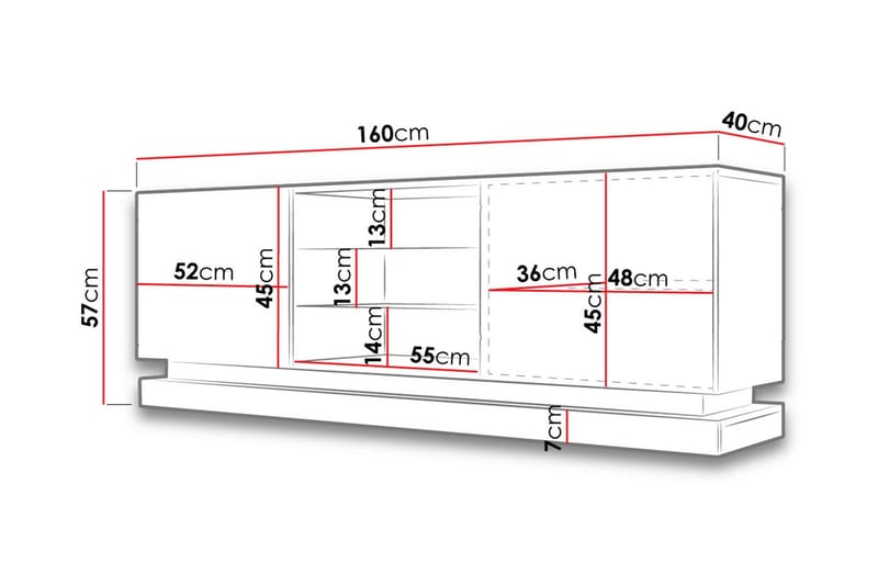 Qiu Tv-benk 160 cm - Svart - Møbler - TV- & Mediamøbler - TV benk & mediabenk