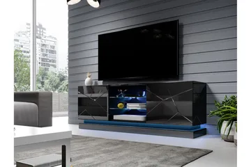 Qiu Tv-benk 160 cm - Svart - Møbler - TV- & Mediamøbler - TV benk & mediabenk