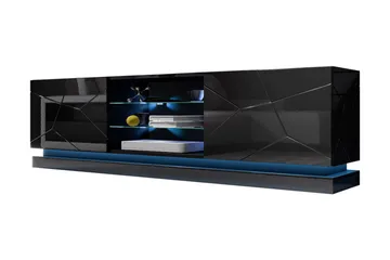 Qiu Tv-benk 200 cm - Svart - Møbler - TV- & Mediamøbler - TV benk & mediabenk