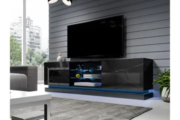 Qiu Tv-benk 200 cm - Svart - Møbler - TV- & Mediamøbler - TV benk & mediabenk