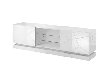 Qiu TV-Benk 40x200 cm - Hvit/Høyglans - Møbler - TV- & Mediamøbler - TV benk & mediabenk