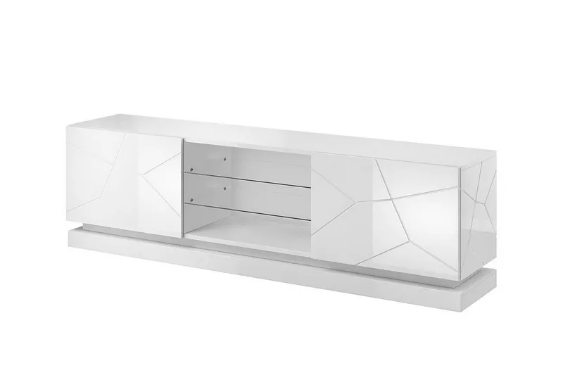 Qiu TV-Benk 40x200 cm, Hvit/Høyglans