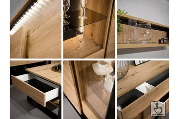 Quant Gulvstående TV-benk 155 cm med Oppbevaring i Lyst Tre - Beige - Møbler - TV- & Mediamøbler - TV benk & mediabenk