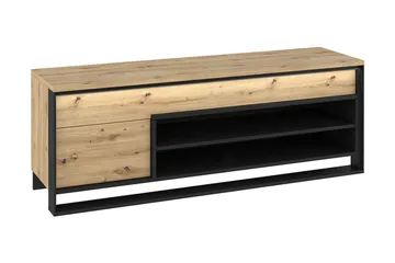 Quant Gulvstående TV-benk 155 cm med Oppbevaring i Lyst Tre - Beige - Møbler - TV- & Mediamøbler - TV benk & mediabenk