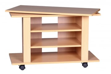 Reeti Gulvstående TV-benk 75 cm med Hjul og Oppbevaring i Lyst Tre - Beige - Møbler - TV- & Mediamøbler - TV benk & mediabenk