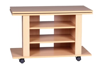 Reeti Gulvstående TV-benk 75 cm med Hjul og Oppbevaring i Lyst Tre - Beige - Møbler - TV- & Mediamøbler - TV benk & mediabenk