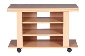 Reeti Gulvstående TV-benk 75 cm med Hjul og Oppbevaring i Lyst Tre - Beige - Møbler - TV- & Mediamøbler - TV benk & mediabenk
