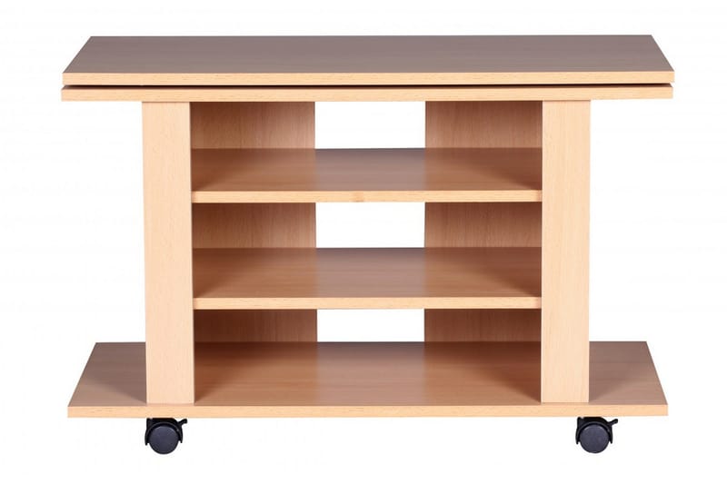 Reeti Gulvstående TV-benk 75 cm med Hjul og Oppbevaring i Lyst Tre - Beige - Møbler - TV- & Mediamøbler - TV benk & mediabenk