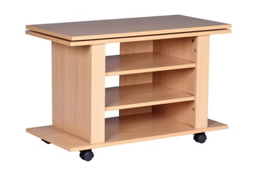 Reeti Gulvstående TV-benk 75 cm med Hjul og Oppbevaring i Lyst Tre - Beige - Møbler - TV- & Mediamøbler - TV benk & mediabenk