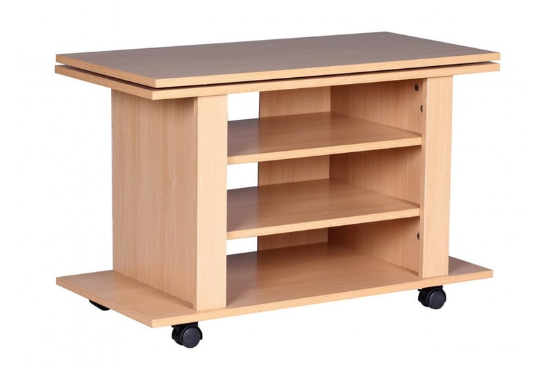 Reeti Gulvstående TV-benk 75 cm med Hjul og Oppbevaring i Lyst Tre - Beige - Møbler - TV- & Mediamøbler - TV benk & mediabenk