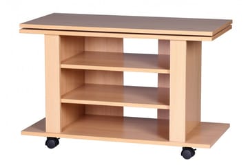 Reeti Gulvstående TV-benk 75 cm med Hjul og Oppbevaring i Lyst Tre - Beige - Møbler - TV- & Mediamøbler - TV benk & mediabenk