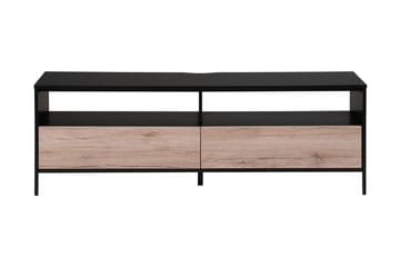 Revelle Gulvstående TV-benk 150 cm med Oppbevaring i Lyst Tre - Sort - Møbler - TV- & Mediamøbler - TV benk & mediabenk