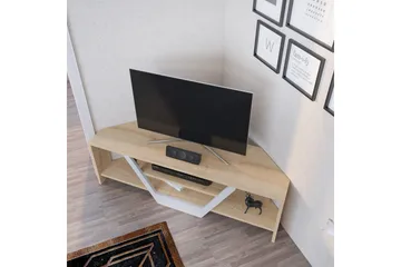 Rinorea Gulvstående TV-benk 120 cm med Oppbevaring i Lyst Tre - Lysebrun - Møbler - TV- & Mediamøbler - TV benk & mediabenk