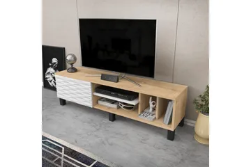 Rinorea Gulvstående TV-benk 140 cm med Oppbevaring i Eik - Lysebrun - Møbler - TV- & Mediamøbler - TV benk & mediabenk