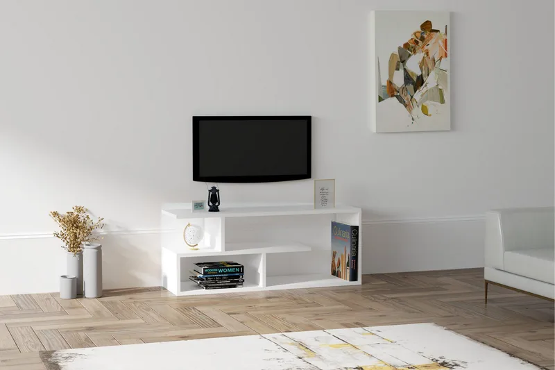 Rinorea Tv-benk 100x40 cm - Hvit - Møbler - TV- & Mediamøbler - TV benk & mediabenk