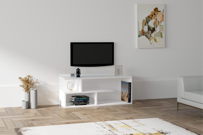 Rinorea Tv-benk 100x40 cm - Hvit - Møbler - TV- & Mediamøbler - TV benk & mediabenk