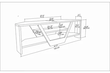 Rinorea Tv-benk 120x36,8 cm - Hvit - Møbler - TV- & Mediamøbler - TV benk & mediabenk